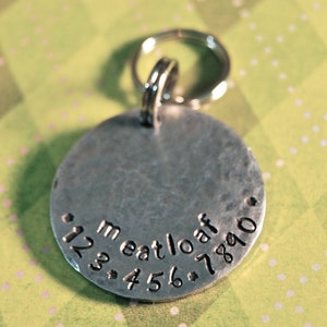 Super Sturdy Hammered Aluminum Pet tag Front and Back can be stamped Personalized Custom Identification Pet Jewelry afbeelding 2