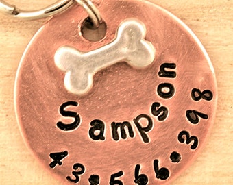 Sterling Bone Pet ID Tag Personalized Custom Identification Pet Jewelry