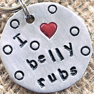 I luv BELLY RUBS / Custom Pet id tag Personalized Custom Identification Pet Jewelry image 1