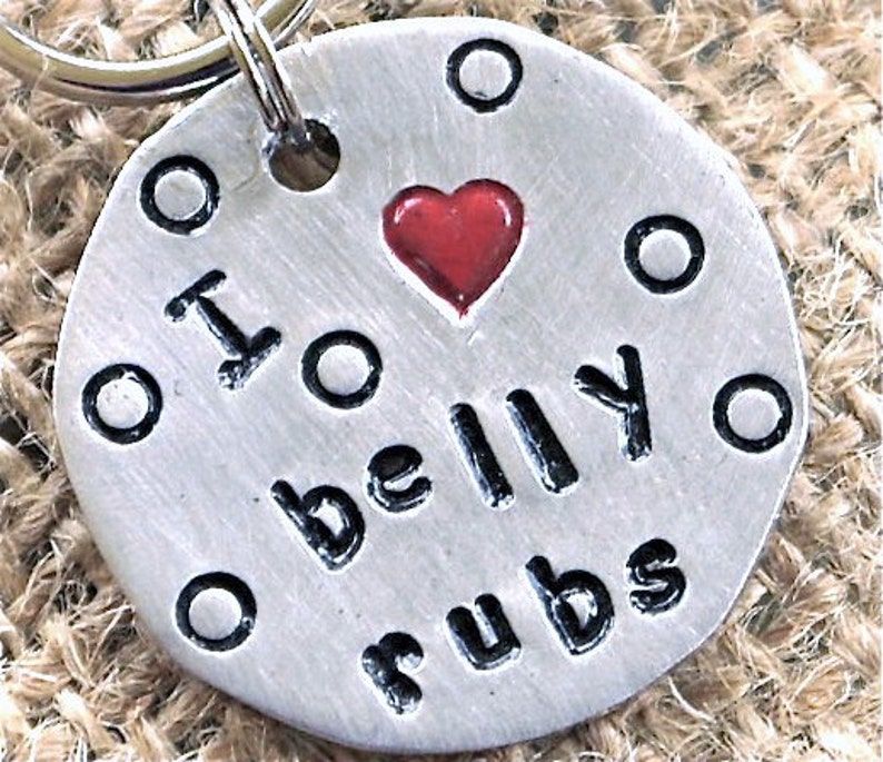 I luv BELLY RUBS / Custom Pet id tag Personalized Custom Identification Pet Jewelry image 1