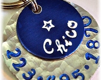 CHICO blue 1inch pet tag Personalized Custom Identification Pet Jewelry