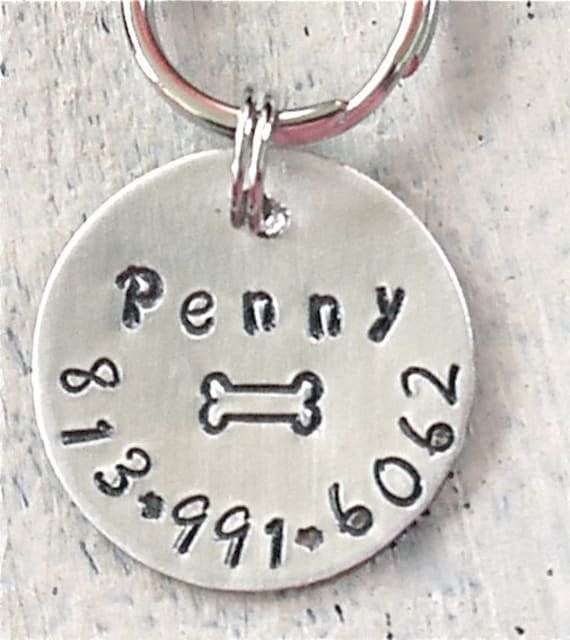 Tiny pet id tag Sterling Silver Etsy