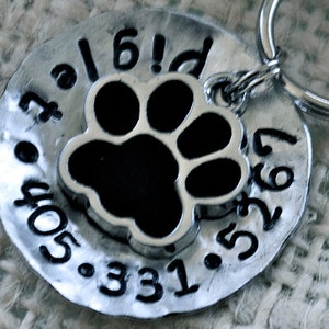 Pet id tag dog tag / Piglet Paw domed Personalized Custom Identification Pet Jewelry image 1