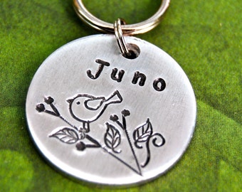 Juno Round  Pet Id Tag Dog tag Cat tag light weight id info on the back
