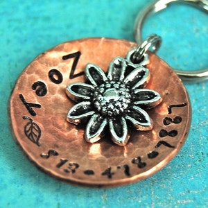 Custom Pet id tag / So Daisy copper domed Personalized Custom Identification Pet Jewelry image 2