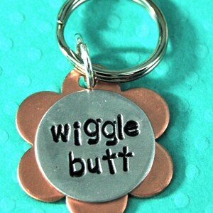 WIGGLE BUTT DAISY Pet Tag Name and Number on the back Personalized Custom Identification Pet Jewelry image 2