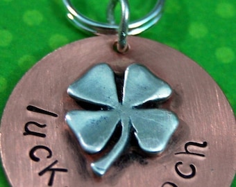 Custom Pet id tag / LUCKY POOCH - Pets info on the back Personalized Custom Identification Pet Jewelry