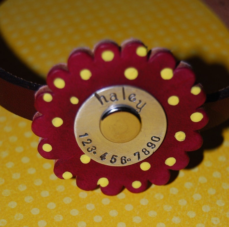 Custom Leather Dog Collar With Pet Tag Attached / Darling Etsy