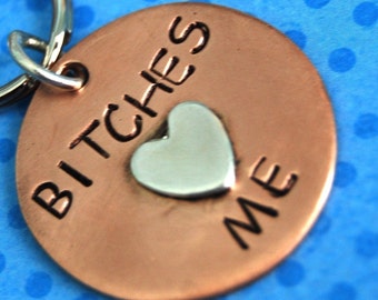 Custom Pet id tag / BITCHES LOVE ME Pooch tag /  id info on the back