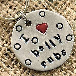 I luv BELLY RUBS / Custom Pet id tag Personalized Custom Identification Pet Jewelry image 2