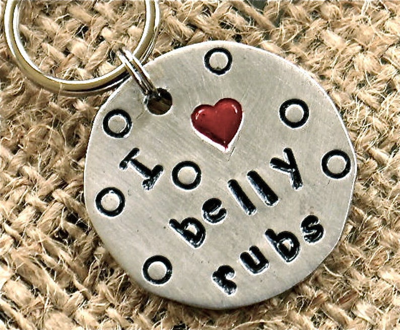 I luv BELLY RUBS / Custom Pet id tag Personalized Custom Identification Pet Jewelry image 2