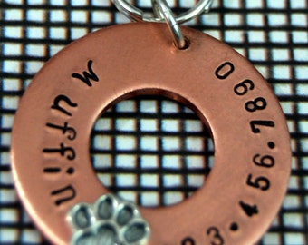 Perfect Paw Heavy Duty Copper Pet Tag  Personalized Custom Identification Pet Jewelry