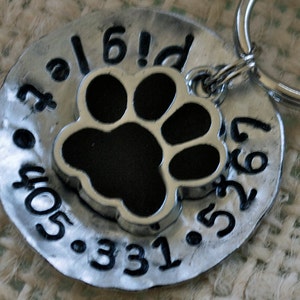Pet id tag dog tag / Piglet Paw domed Personalized Custom Identification Pet Jewelry image 3