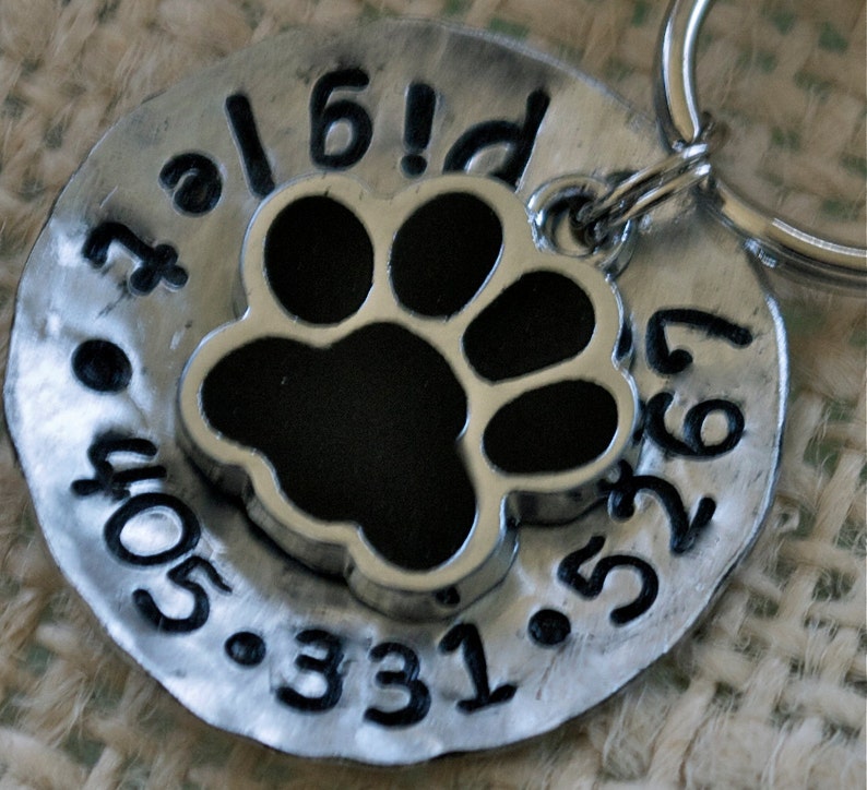 Pet id tag dog tag / Piglet Paw domed Personalized Custom Identification Pet Jewelry image 3