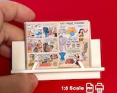 1:6 Scale Katy Keene Comic Mini Book, Volume 1, Dollhouse Printable, Miniature Fashion Paper Doll, Openable Pages (Digital Download)