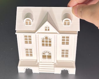 STL-bestand: miniatuurpoppenhuis, schaal 1:144 voor 1/12 en 1/6 poppenhuis, 3D-afdrukbaar, te openen met interieur (digitale download)