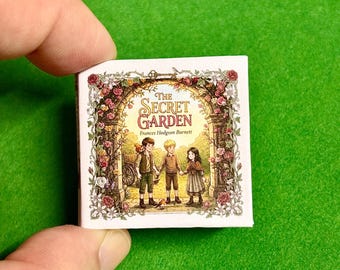 Mini livre bricolage jardin secret à l'échelle 1:6 PDF NUMÉRIQUE, pages qui peuvent être ouvertes, maison de poupée miniature de conte de fées à imprimer, classique pour enfants