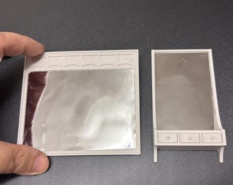 Juego de espejos Brasilia a escala 1:12 (archivo STL) / Archivo digital imprimible en 3D / Muebles en miniatura para casa de muñecas de mediados de siglo / Sala de estar / Dormitorio