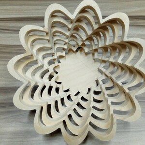 Bowl laser cut vector file DXF, Basket vector, Dish for fruit vector, Plate for sweets or cookies Glowforge SVG, Bowl Scroll Saw pattern 003