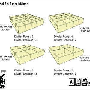 Wooden Storage Box Organizer Laser Cut  4 Unique Patterns Jewelry, Office Craft Supplies Small Items Holder box 3,4,5 and 1/8 inch k077