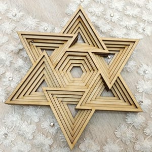 File di taglio laser SVG STELLA DI DAVID, Cricut per taglio laser stella ebraica, SVG stella di David per Glowforge, file per seghetto alternativo per decorazioni gotiche per la casa k053