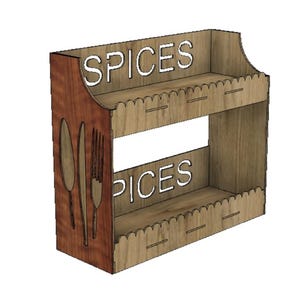File SVG per porta spezie (3, 4) mm materiale - Modello di taglio laser per legno, organizzatore da cucina fai da te - Download digitale per CNC, Glowforge k069