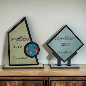 2 Award Trophy SVG Designs - Laser Cut Files for Glowforge, Cricut, CNC - Instant Digital Download for Custom Trophies & Awards k023