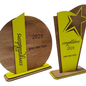 Custom Award Trophy SVG – Sports, Graduation, Teacher Appreciation – Laser Cut File for Glowforge, Cricut, XTool – Instant Download k001