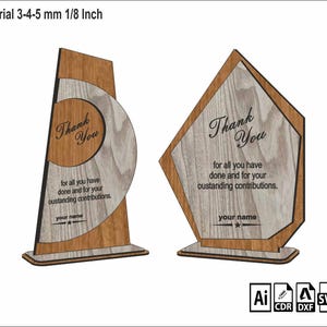 Award Trophäe SVG-Datei für das Laserschneiden 2 Designs, Glowforge svg, Graduation Trophy, Laser Cut Awards, Trofeo Acrilico, Trofeo LaserCut k066