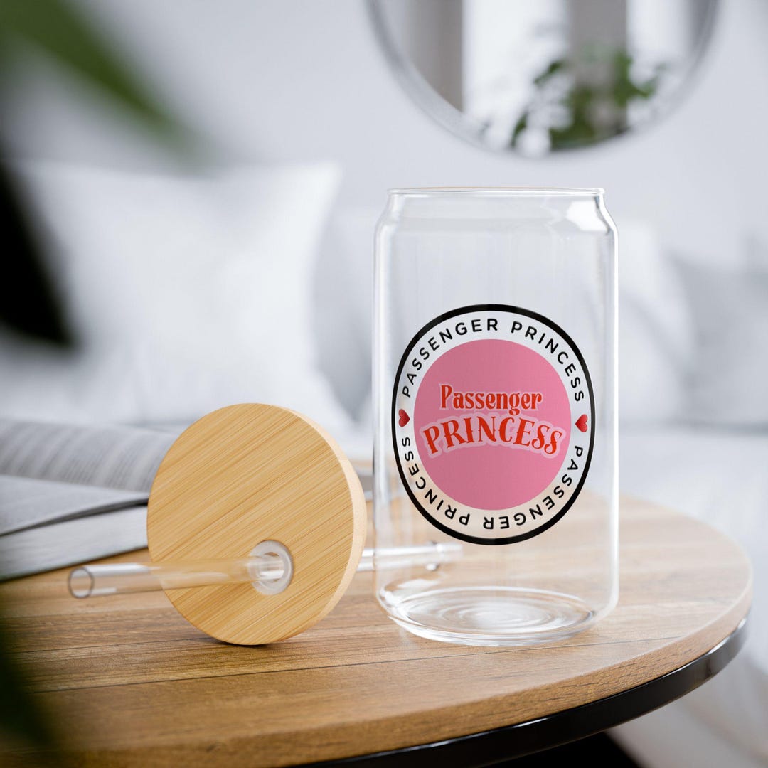 Princess Glass Containers Passenger Princess Glass Tumbler, Glass Tumbler With Lid and Straw ...