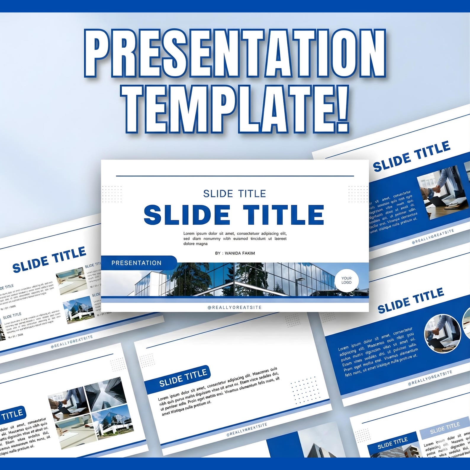 Professional Business Powerpoint Template | Blue Corporate Presentation ...