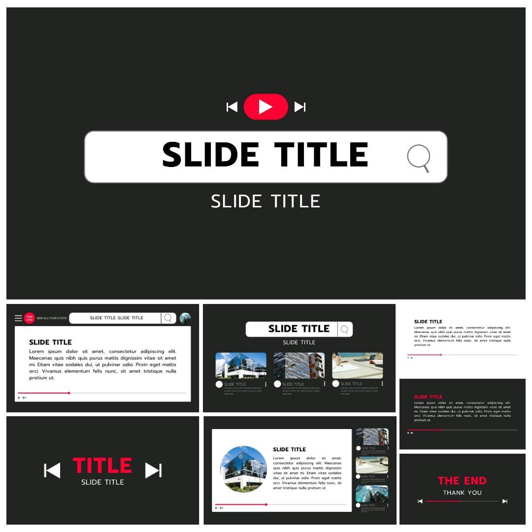 Youtube Style Powerpoint Template | Editable Slides (PPTX) - Etsy