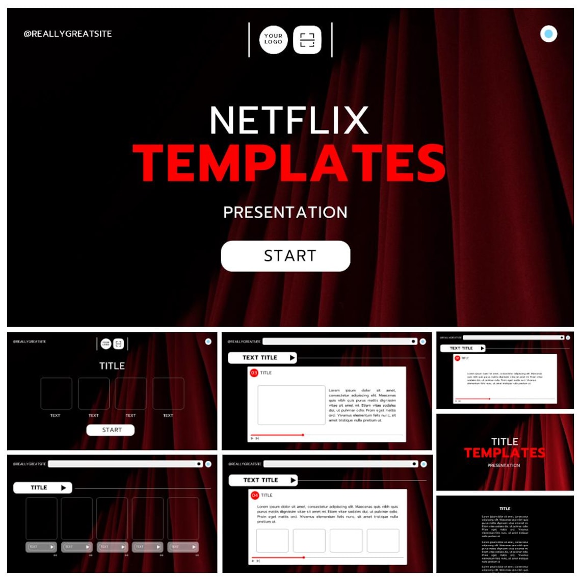 Netflix Style Powerpoint Template | Cinematic Black & Red (digital ...