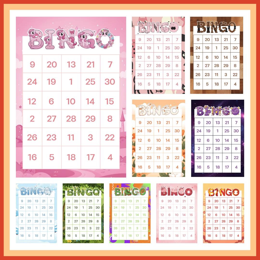 Printable Bingo Programs Themed Teacher Bingo Game Set | 10 Printable Classroom Cards (digital ...