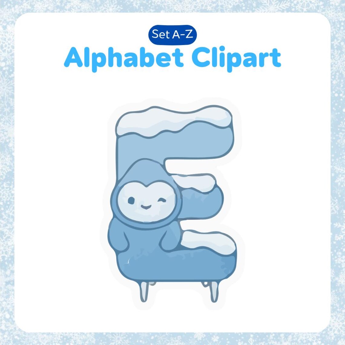 Winter Alphabet Clipart | Snow Font With Animals (PNG, SVG, EPS) - Etsy