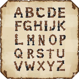 Chess Alphabet Clipart A-Z | Chess Piece Letters | PNG SVG EPS Digital ...