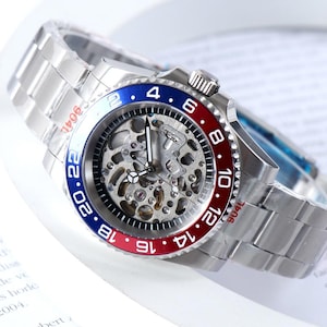 SkelTime Custom MODS Skeleton Pepsi Style Watch NH70