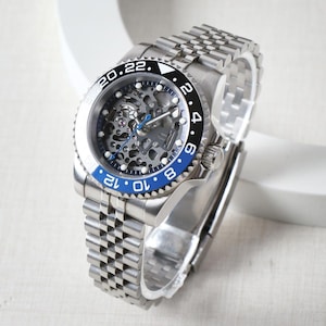 SkelTime Custom MODS Skelett Batman-stilklocka NH70