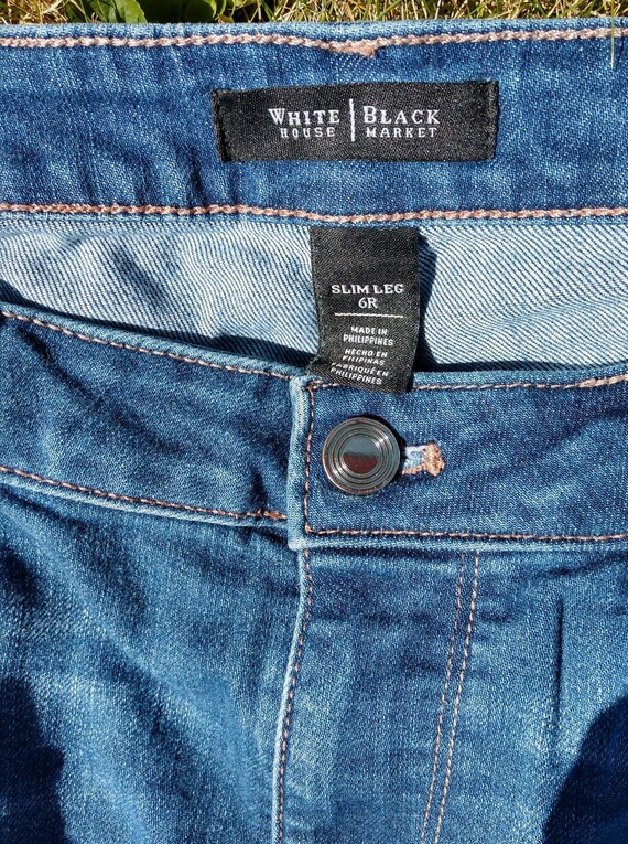 Upcycled Distressed Jeans 10 White 