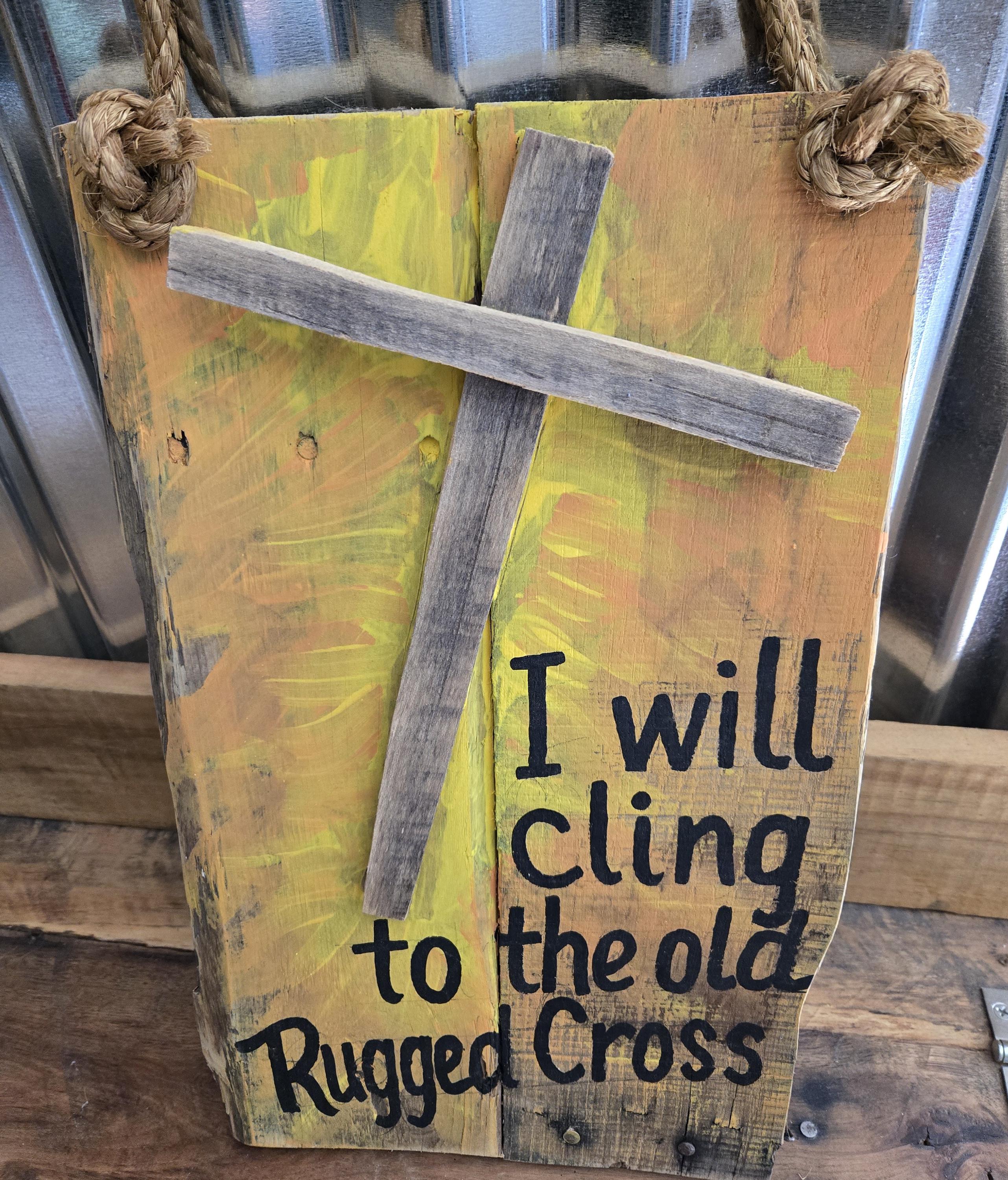 Old Rugged Cross Wood Sign Handpainted Original Handcrafted - Etsy