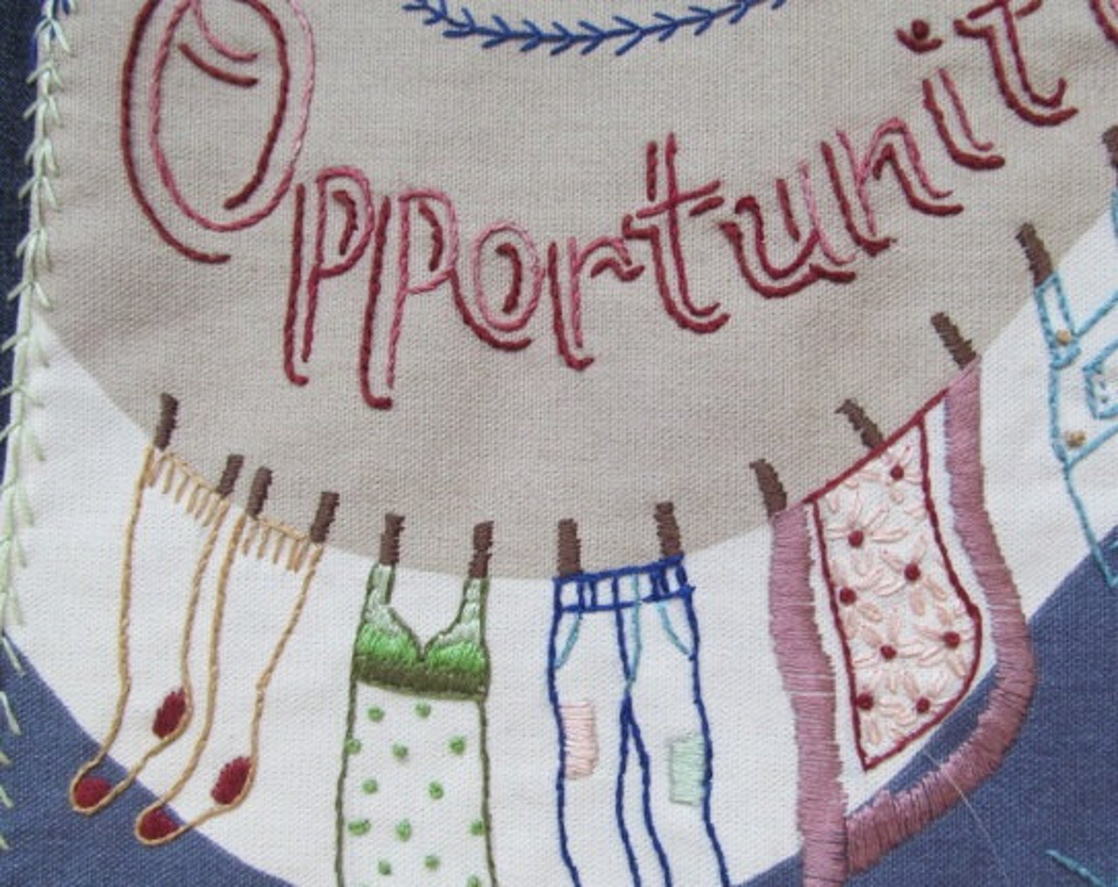 Edison work quote hand embroidered art wall hanging banner Etsy