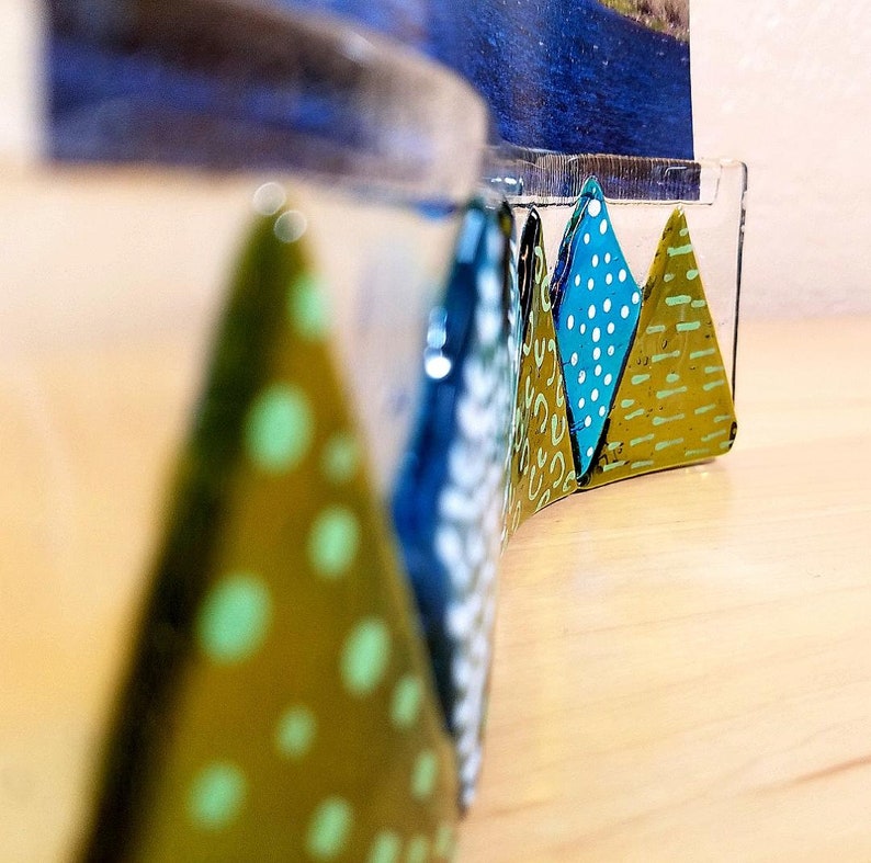 Curvy Photo Holders / Fused Glass Picture Holders / Whimsical Etsy