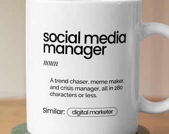 Funny Social Media Manager Mug | Dictionary Definition Coffee Cup