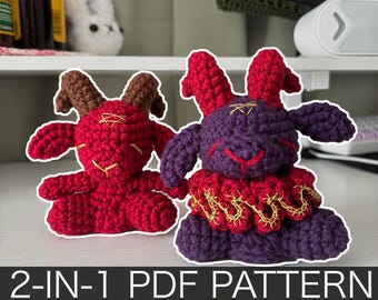 2-in-1 Crochet Pattern – Baphomet Devil Goat Plushie – PDF Amigurumi Tutorial
