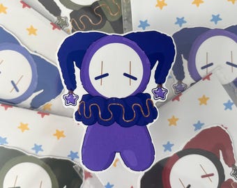 Handmade Matte Jester Sticker in Purple | 2.5 x 3 inch Sticker