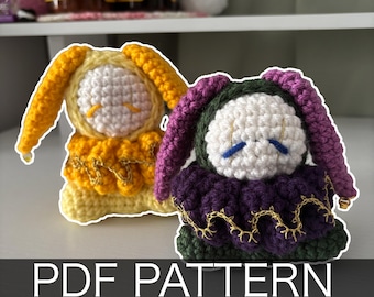 Crochet Pattern – Whimsical Bunny Jester/Clown Plushie – PDF Amigurumi Tutorial