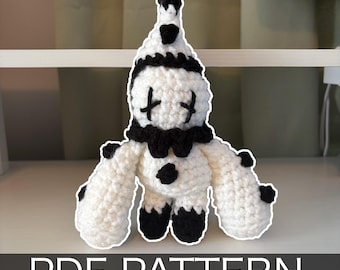 Crochet Pattern – Pierrot Plushie – PDF Clown Amigurumi Tutorial