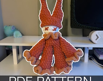 Crochet Pattern – Crispy the Clown Plushie – No Sew PDF Amigurumi Tutorial