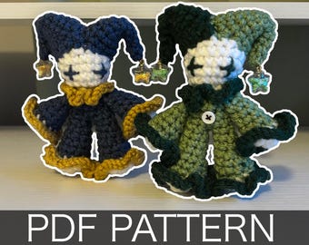 Crochet Pattern – Baby Jules the Jester Plushie – PDF Amigurumi Tutorial