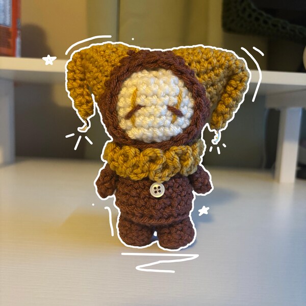 Handgemachte häkeln Stumpy Jester Plüschie - Wunderliche Amigurumi Clown Puppe in Rot
